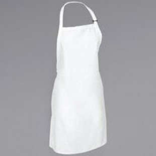 Mercer Culinary M61110WH Genesis® White Poly-Cotton Bib Apron with Adjustable Neck and 1 Pocket - 33