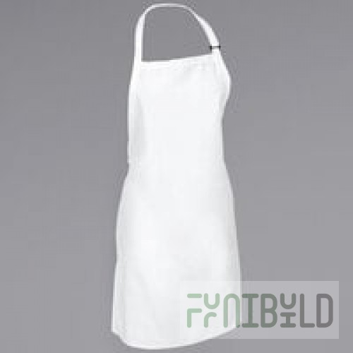 Mercer Culinary M61110WH Genesis® White Poly-Cotton Bib Apron with Adjustable Neck and 1 Pocket - 33