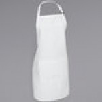 Mercer Culinary M61110WH Genesis® White Poly-Cotton Bib Apron with Adjustable Neck and 1 Pocket - 33