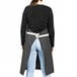 Uncommon Chef 3104 Pinstripe Customizable 100% Cotton Denim Rebel Bib Apron with Natural Webbing and 3 Pockets - 34
