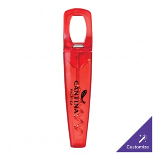 Franmara 3010-21 Traveler's Translucent Red Customizable Plastic Corkscrew and Bottle Opener