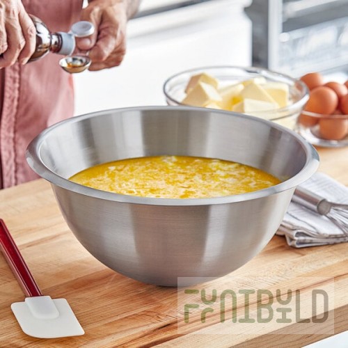 Matfer Bourgeat 11 Qt. Stainless Steel Hemispherical Mixing Bowl 703035