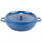 GET Heiss 4.5 Qt. Red Enamel Coated Cast Aluminum Brazier / Paella Dish with Lid CA-008-R/BK/CC GET Heiss 4.5 Qt. Red Enamel Coated Cast Aluminum Brazier / Paella Dish with Lid CA-008-R/BK/CC