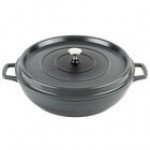 GET Heiss 4.5 Qt. Red Enamel Coated Cast Aluminum Brazier / Paella Dish with Lid CA-008-R/BK/CC GET Heiss 4.5 Qt. Red Enamel Coated Cast Aluminum Brazier / Paella Dish with Lid CA-008-R/BK/CC