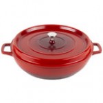GET Heiss 4.5 Qt. Red Enamel Coated Cast Aluminum Brazier / Paella Dish with Lid CA-008-R/BK/CC GET Heiss 4.5 Qt. Red Enamel Coated Cast Aluminum Brazier / Paella Dish with Lid CA-008-R/BK/CC