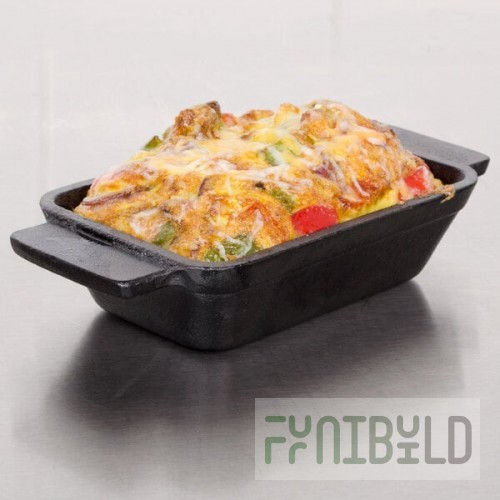 American Metalcraft CIPRT5336 9 oz. Pre-Seasoned Mini Cast Iron Rectangular Casserole Dish