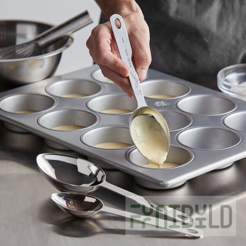 Vollrath 47054 3-Piece Stainless Steel Oval Measuring Scoop Set
