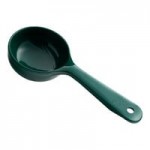 Carlisle 432906 Measure Misers 4 oz. Beige and Green Color Coding Polycarbonate Short Handle Perforated Portion Spoon