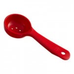 Carlisle 432906 Measure Misers 4 oz. Beige and Green Color Coding Polycarbonate Short Handle Perforated Portion Spoon