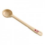 Carlisle 432906 Measure Misers 4 oz. Beige and Green Color Coding Polycarbonate Short Handle Perforated Portion Spoon