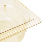 Vollrath 9062410 Super Pan® 1/6 Size Amber High Heat Plastic Food Pan - 2 1/2 Vollrath 9062410 Super Pan® 1/6 Size Amber High Heat Plastic Food Pan - 2 1/2