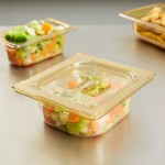 Vollrath 9062410 Super Pan® 1/6 Size Amber High Heat Plastic Food Pan - 2 1/2 Vollrath 9062410 Super Pan® 1/6 Size Amber High Heat Plastic Food Pan - 2 1/2
