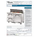 True TSSU-48-12D-2-HC 48 3/8 True TSSU-48-12D-2-HC 48 3/8