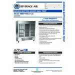 Beverage-Air HBRF72HC-1-C-G Horizon Series Three Section Glass Door Dual Temperature Reach-In Refrigerator / Freezer