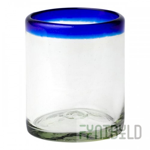 10 Strawberry Street Cobalt Rim 12 oz. Rocks / Double Old Fashioned Glass - 6/Case