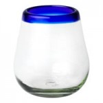 10 Strawberry Street Cobalt Rim 12 oz. Rocks / Double Old Fashioned Glass - 6/Case