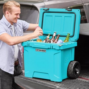 CaterGator CG35BLW Sky Blue 35 Qt. Mobile Rotomolded Outdoor Cooler / Ice Chest CaterGator CG35BLW Sky Blue 35 Qt. Mobile Rotomolded Outdoor Cooler / Ice Chest