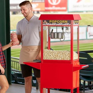 Carnival King Popcorn Popper Royalty Series Kit with 8 oz. Popper and Cart - 120V, 1350W