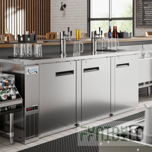 Avantco UDD-4-HC-S (2) Triple Tap Kegerator Beer Dispenser - Stainless Steel, (3) 1/2 Keg Capacity