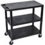 Luxor EC222-B Black 3 Flat Shelf Utility Cart - 32 Luxor EC222-B Black 3 Flat Shelf Utility Cart - 32