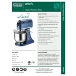 Waring Luna WSM7L 7 Qt. Tilt Head Countertop Mixer with Guard & Standard Accessories - 120V, 1/2 hp Waring Luna WSM7L 7 Qt. Tilt Head Countertop Mixer with Guard & Standard Accessories - 120V, 1/2 hp