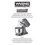 Waring Luna WSM7L 7 Qt. Tilt Head Countertop Mixer with Guard & Standard Accessories - 120V, 1/2 hp Waring Luna WSM7L 7 Qt. Tilt Head Countertop Mixer with Guard & Standard Accessories - 120V, 1/2 hp