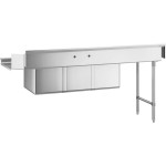 Regency 16-Gauge 7' Soiled / Dirty Dish Table with 3-Compartment Sink - 16 Regency 16-Gauge 7' Soiled / Dirty Dish Table with 3-Compartment Sink - 16