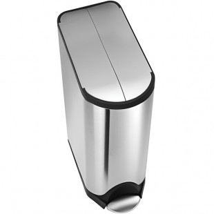 simplehuman CW1897 12 Gallon / 45 Liter Brushed Rectangular Stainless Steel Butterfly Step-On Trash Can simplehuman CW1897 12 Gallon / 45 Liter Brushed Rectangular Stainless Steel Butterfly Step-On Trash Can