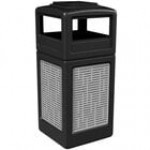 Commercial Zone 733006299 Precision Series 42 Gallon Brown Square Trash Can with Stainless Steel Horizontal Line Panels and Ashtray Lid Commercial Zone 733006299 Precision Series 42 Gallon Brown Square Trash Can with Stainless Steel Horizontal Line Panels and Ashtray Lid