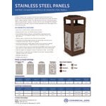 Commercial Zone 733006299 Precision Series 42 Gallon Brown Square Trash Can with Stainless Steel Horizontal Line Panels and Ashtray Lid Commercial Zone 733006299 Precision Series 42 Gallon Brown Square Trash Can with Stainless Steel Horizontal Line Panels and Ashtray Lid
