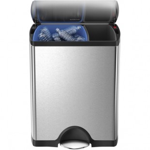 simplehuman CW1830 12 Gallon / 46 Liter Brushed Stainless Steel Dual Compartment Rectangular Front Step-On Trash and Recycling Can simplehuman CW1830 12 Gallon / 46 Liter Brushed Stainless Steel Dual Compartment Rectangular Front Step-On Trash and Recycling Can