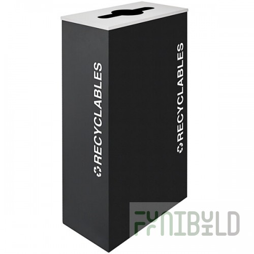 Ex-Cell Kaiser RC-KD17-R BLX Kaleidoscope XL Series Black Texture 17 Gallon Customizable Rectangular Recyclables Receptacle
