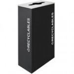 Ex-Cell Kaiser RC-KD17-R BLX Kaleidoscope XL Series Black Texture 17 Gallon Customizable Rectangular Recyclables Receptacle