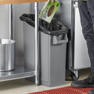 Lavex 52 Qt. / 13 Gallon Gray Rectangular Under-Counter Trash Can Lavex 52 Qt. / 13 Gallon Gray Rectangular Under-Counter Trash Can