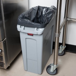 Rubbermaid® 1971258 Gray 64 Qt. / 16 Gallon Slim Jim Rectangular Trash Can