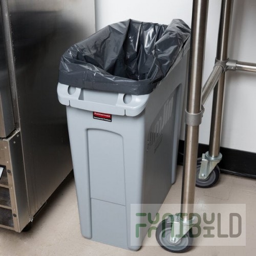 Rubbermaid® 1971258 Gray 64 Qt. / 16 Gallon Slim Jim Rectangular Trash Can