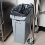 Rubbermaid® 1971258 Gray 64 Qt. / 16 Gallon Slim Jim Rectangular Trash Can