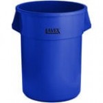 Lavex 55 Gallon Green Round Commercial Trash Can