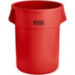 Lavex 55 Gallon Green Round Commercial Trash Can