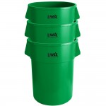 Lavex 55 Gallon Green Round Commercial Trash Can