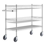 Regency Chrome Two Basket and One Shelf Utility Cart - 18 Regency Chrome Two Basket and One Shelf Utility Cart - 18