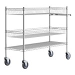 Regency Chrome Two Basket and One Shelf Utility Cart - 18 Regency Chrome Two Basket and One Shelf Utility Cart - 18