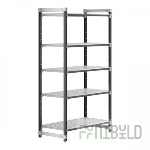 Cambro EXU244884V5480 Camshelving® Elements XTRA 5-Shelf Vented Starter Unit - 24'' x 48'' x 84''