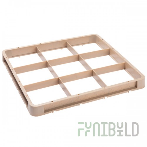 Vollrath CRF Traex® 9 Compartment Full-Size Beige Closed Wall Glass Rack Extender