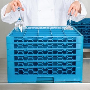 Carlisle RG25-514 OptiClean 25 Compartment Glass Rack with 5 Extenders Carlisle RG25-514 OptiClean 25 Compartment Glass Rack with 5 Extenders