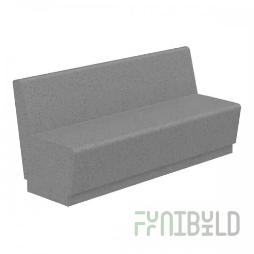 Wausau Tile Our Town 6' Concrete Bench with Back - 72