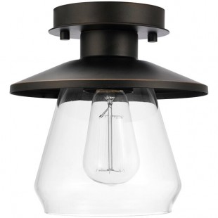 Globe Industrial Oil-Rubbed Bronze Semi-Flush Mount Light - 120V, 60W