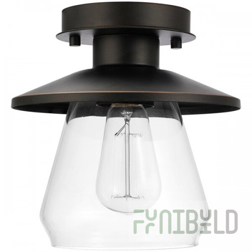 Globe Industrial Oil-Rubbed Bronze Semi-Flush Mount Light - 120V, 60W