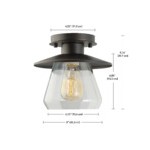 Globe Industrial Oil-Rubbed Bronze Semi-Flush Mount Light - 120V, 60W