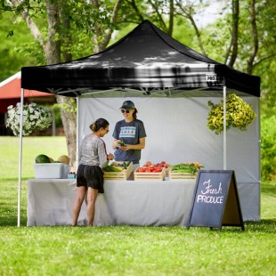 Backyard Pro Courtyard Series 10' x 10' Black Straight Leg Aluminum Instant Pop Up Canopy Tent and Wall Kit Backyard Pro Courtyard Series 10' x 10' Black Straight Leg Aluminum Instant Pop Up Canopy Tent and Wall Kit